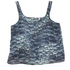 Reitmans Printed Cami Scoop Neck Blue Medium